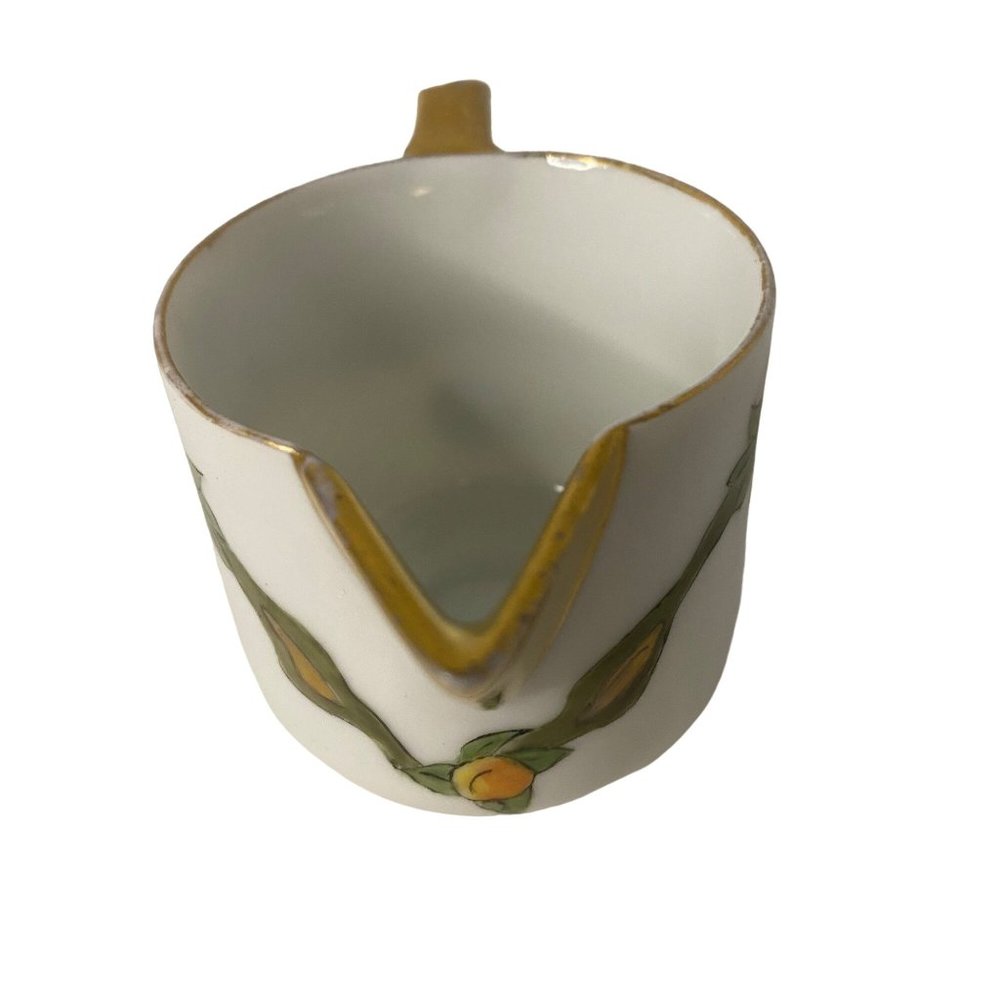 Princess Louise bone china mini pitcher with peaches creamer gilded Austria 2.5" - Picture 4 of 6